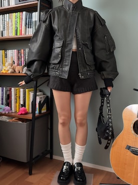 「アイテム（ジャケット/アウター）」を使った、側湾症ネキさん（レディース・155cm）の秋コーディネート