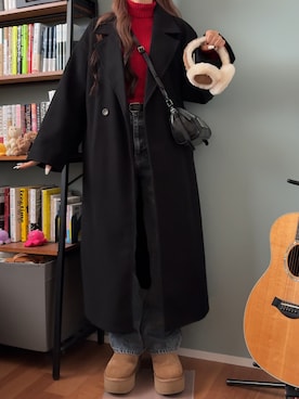「アイテム（チェスターコート）」を使った、側湾症ネキさん（レディース・155cm）の秋コーディネート