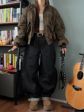 「アイテム（ジャケット/アウター）」を使った、側湾症ネキさん（レディース・155cm）の秋コーディネート