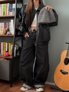 「アイテム（ジャケット/アウター）」を使った、側湾症ネキさん（レディース・155cm）の秋コーディネート