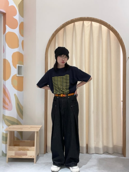 【UNISEX】タックデザインワイドデニム