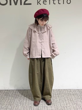 「Samansa Mos2（サマンサ モスモス）のエッグパンツ（その他パンツ）」を使った、𝗌𝖺𝗒𝗈𝗌𝗁𝗂さん（レディース・155cm）の秋コーディネート