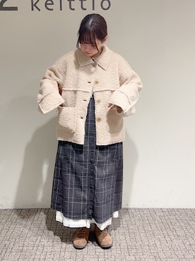 「Samansa Mos2（サマンサ モスモス）のアイテム（ブルゾン）」を使った、𝗌𝖺𝗒𝗈𝗌𝗁𝗂さん（レディース・155cm）の冬コーディネート