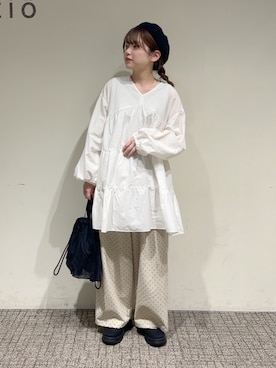 「Samansa Mos2（サマンサ モスモス）のアイテム（パンツ）」を使った、𝗌𝖺𝗒𝗈𝗌𝗁𝗂さん（レディース・155cm）の春コーディネート