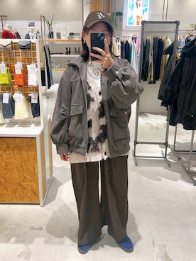 「LEPSIM（レプシィム）のイージーコクーンワイドパンツ　499926（その他パンツ）」を使った、ばーいな。さん（レディース・161cm）の秋コーディネート