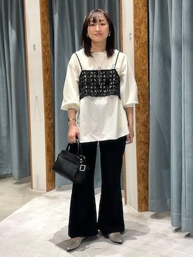 「LEPSIM（レプシィム）の【入卒式／セレモニー】ミニボストンショルダーバッグ　603736（ショルダーバッグ、ブラック系）」を使った、ばーいな。さん（レディース・161cm）の冬コーディネート