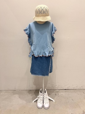 「アイテム（トップス）」を使った、ばーいな。さん（キッズ・140cm）の夏コーディネート
