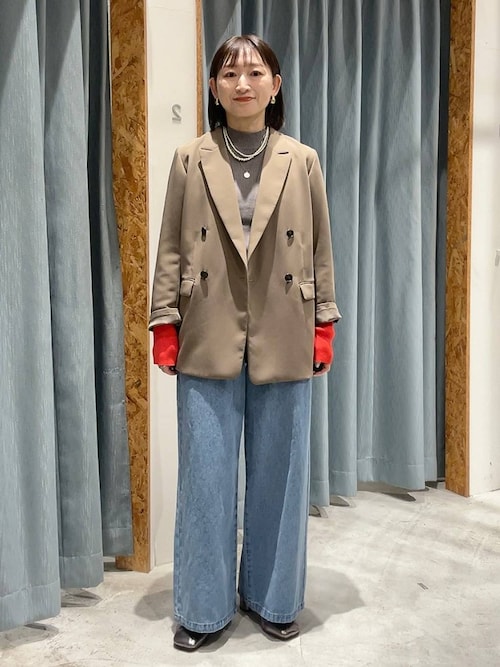 レフレムダメ―ジ加工デニムハイネックブルゾン （REFLEM