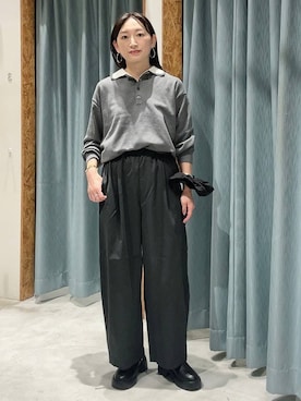 「アイテム（シュシュ）」を使った、ばーいな。さん（レディース・161cm・40代）の秋コーディネート