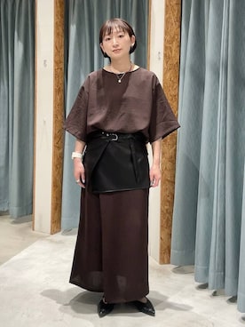 「LOWRYS FARM（ローリーズファーム）のステンレス２レンプチネックレス　496992（ネックレス、シルバー系）」を使った、ばーいな。さん（レディース・161cm）の春コーディネート