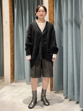 「アイテム（シュシュ）」を使った、ばーいな。さん（レディース・161cm・40代）の秋コーディネート