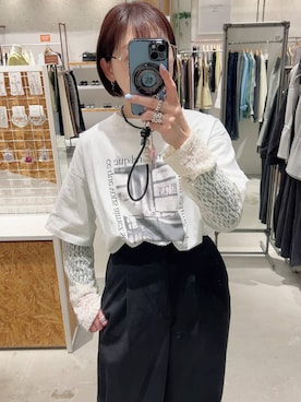 「LEPSIM（レプシィム）の【入卒式／セレモニー】Vカットパンプス　603738（パンプス、ブラック系）」を使った、ばーいな。さん（レディース・161cm）の春コーディネート