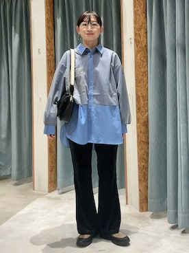 「アイテム（メガネ、ホワイト系）」を使った、ばーいな。さん（レディース・161cm）の秋コーディネート