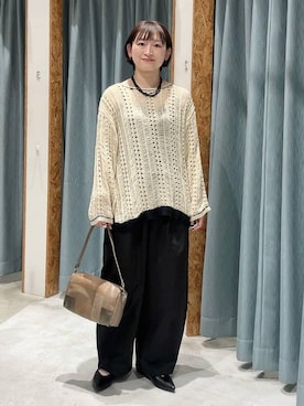 「LEPSIM（レプシィム）の【入卒式／セレモニー】Vカットパンプス　603738（パンプス、ブラック系）」を使った、ばーいな。さん（レディース・161cm）の春コーディネート