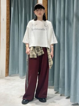 「アイテム（キャップ）」を使った、ばーいな。さん（レディース・161cm・40代）の夏コーディネート