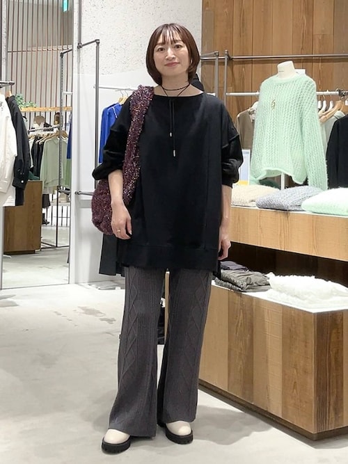 ベロア切り替えチュニックワンピース 148770（チュニック
