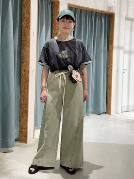 「アイテム（キャップ）」を使った、ばーいな。さん（レディース・161cm・40代）の夏コーディネート