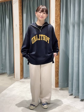 「アイテム（マタニティウェア/グッズ）」を使った、ばーいな。さん（レディース・161cm）の秋コーディネート