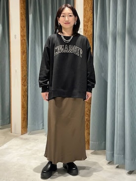 「アイテム（マタニティウェア/グッズ）」を使った、ばーいな。さん（レディース・161cm）の秋コーディネート