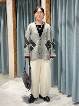 「LEPSIM（レプシィム）のイージーコクーンワイドパンツ　499926（その他パンツ）」を使った、ばーいな。さん（レディース・161cm）の秋コーディネート