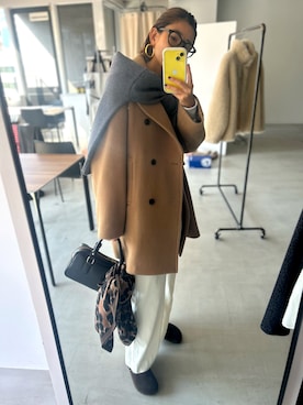 「アイテム（ピーコート）」を使った、Juri.Hさん（レディース・165cm）の秋コーディネート