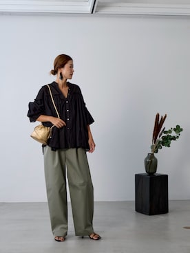 「インド綿」｜Juri.Hさん（レディース・165cm）の夏コーディネート