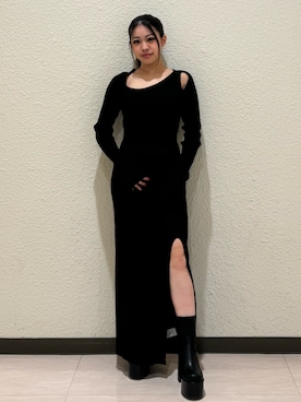 「冬服コーデ」｜「アイテム（ブーツ）」を使った、荒尾杏菜さん（レディース・148cm）の冬コーディネート