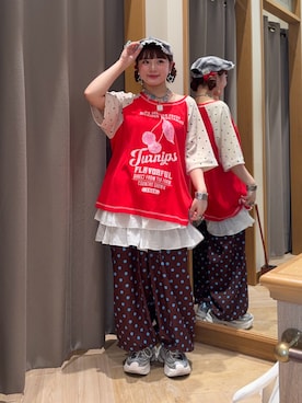 「ラグランTシャツ」｜ひまさん（レディース・153cm）の夏コーディネート