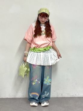 「HELLO.SANFRANCISCO（ハローサンフランシスコ）のアイテム」を使った、ひまさん（レディース・153cm）の夏コーディネート
