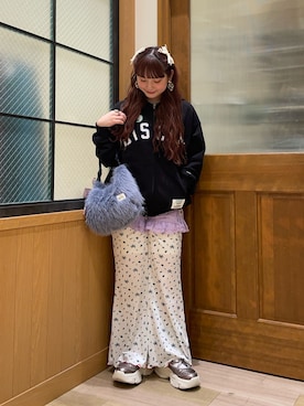 「花柄パンツ」｜ひまさん（レディース・153cm）の秋コーディネート