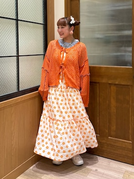 「アイテム（カーディガン/ボレロ）」を使った、ひまさん（レディース・153cm）の秋コーディネート