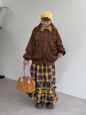 「CIAOPANIC TYPY（チャオパニックティピー）のアイテム（ブルゾン）」を使った、ひまさん（レディース・153cm）の秋コーディネート