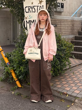 「HELLO.SANFRANCISCO（ハローサンフランシスコ）の【HELLO.SANFRANCISCO】マーガレットロゴがま口ショルダー（ショルダーバッグ、ホワイト系）」を使った、ひまさん（レディース・153cm）の夏コーディネート