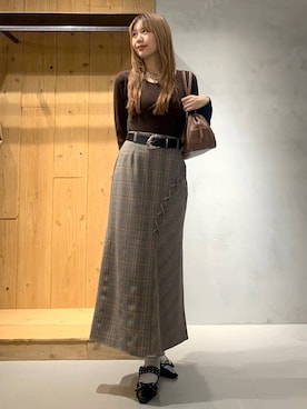 「アイテム（ボストンバッグ）」を使った、hIkarIさん（レディース・168cm）の秋コーディネート