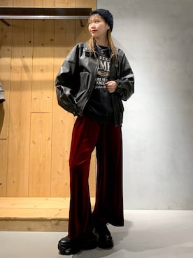 「PBLIM（ページボーイリム）のアイテム（ブルゾン）」を使った、hIkarIさん（レディース・168cm）の秋コーディネート