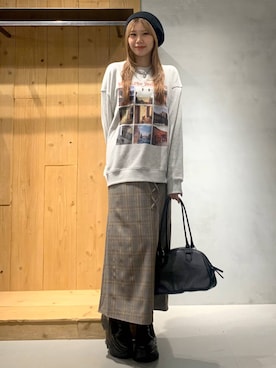 「PAGEBOY（ページボーイ）のレースアップアソートナロースカート（スカート）」を使った、hIkarIさん（レディース・168cm）の秋コーディネート