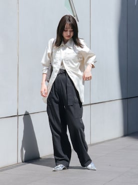 「CLANE（クラネ）のアイテム（パンツ）」を使った、千葉さん（レディース・162cm）の春コーディネート