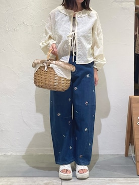 「kazumiコラボ」｜「アイテム（パンツ）」を使った、asuさん（レディース・151cm）の秋コーディネート
