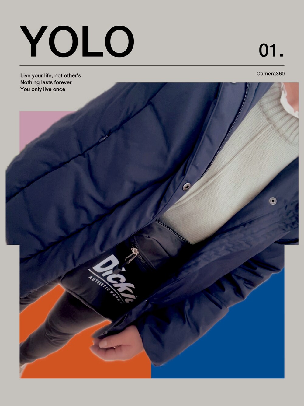 「グリーン、レイヤードスタイル、低身長コーデ、お洒落さんとつながりたい、スキニーパンツ」｜「CONVERSEのアイテム（スニーカー、ベージュ系）」を使った、konomiiさん（レディース・153cm）の冬コーディネートの1枚目の写真
