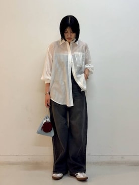 「黒」｜「アイテム（ハンドバッグ）」を使った、manaさん（レディース・159cm）の夏コーディネート