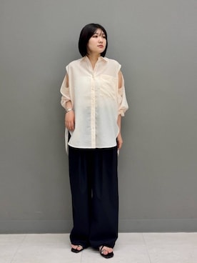 「黒」｜「アイテム（カーゴパンツ）」を使った、manaさん（レディース・159cm）の夏コーディネート