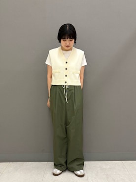 「短丈トップス」｜manaさん（レディース・159cm）の夏コーディネート