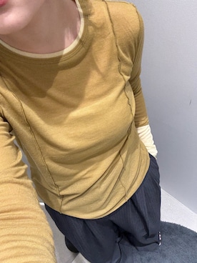 「SENSE OF PLACE by URBAN RESEARCH（センスオブプレイスバイアーバンリサーチ）の3タックスラックスワイドパンツ（その他パンツ）」を使った、manaさん（レディース・159cm）の秋コーディネート