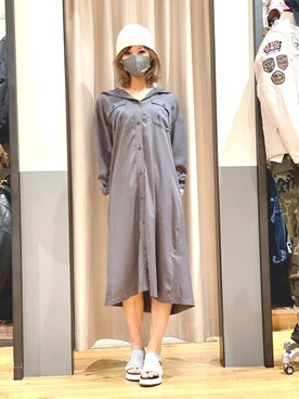 「AVIREX（アヴィレックス）のアイテム（シャツワンピース）」を使った、tomocoroさん（レディース・166cm）の夏コーディネート