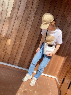 「キャップ女子」｜モムさん（レディース・158cm）の夏コーディネート