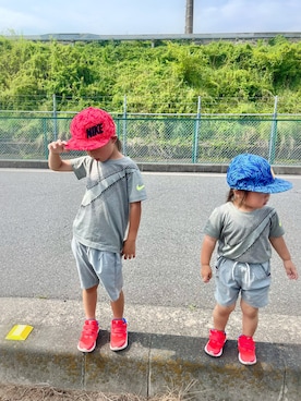 「アイテム（その他、ホワイト系）」を使った、manaさん（キッズ・110cm）の夏コーディネート