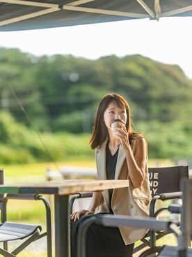 「静岡」｜「アイテム（ジャケット/アウター）」を使った、杉山美幸さん（レディース・162cm）の秋コーディネート
