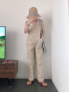 「CANAL JEAN（キャナルジーン）のアイテム（サロペット/オーバーオール）」を使った、massssさん（レディース・152cm）の夏コーディネート