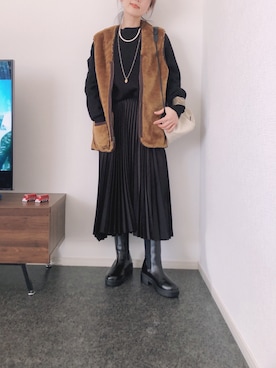 「JIL SANDER（ジルサンダー）のDRAWSTRING SM CROSSBODY（ショルダーバッグ）」を使った、massssさん（レディース・152cm）の冬コーディネート