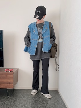 「ロックT」｜「アイテム（スリッポン）」を使った、massssさん（レディース・152cm）の春コーディネート